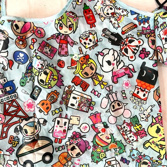 NWT Tokidoki Universa Print Reusable Foldable Shopper Tote Bag - Picture 6 of 10